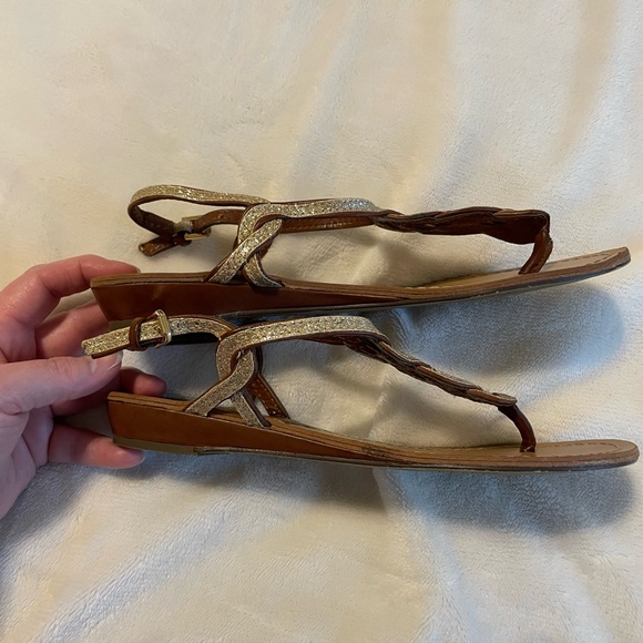 Unida Gold Glitter Sandals Size 6.5M - Picture 2 of 7